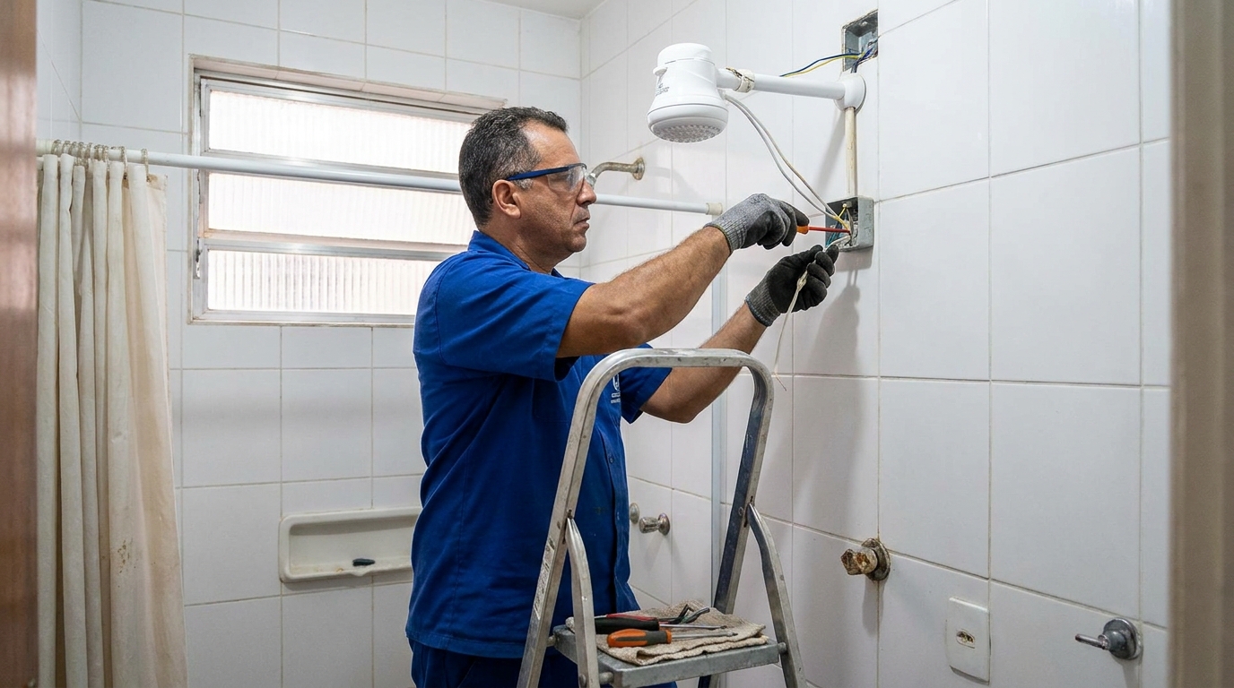 Instalacao de chuveiro eletrico em Bauru‑SP